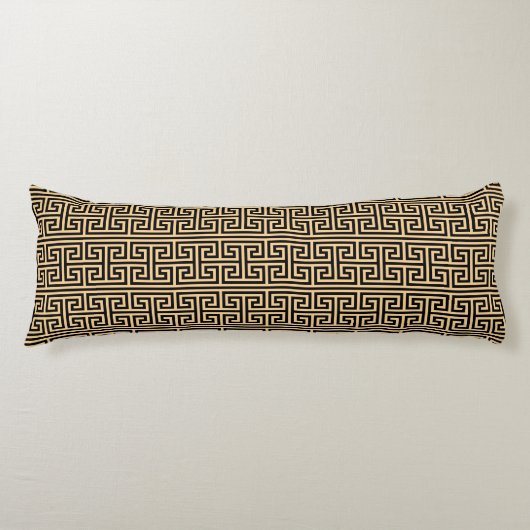 Griechischer Meander Key Square H Pattern Brown Seitenschläferkissen (Vorderseite)