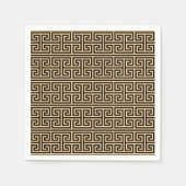 Griechischer Meander Key Square H Pattern Brown Serviette (Vorderseite)