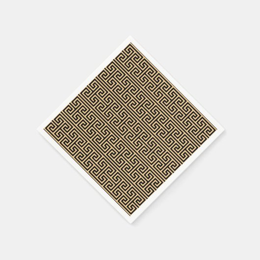 Griechischer Meander Key Square H Pattern Brown Serviette (Ecke)