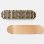 Griechischer Meander Key Square H Pattern Brown Skateboard (Horizontal)