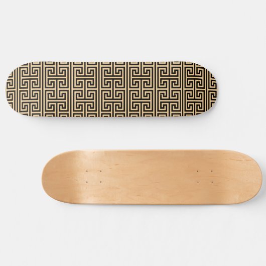 Griechischer Meander Key Square H Pattern Brown Skateboard (Horizontal)