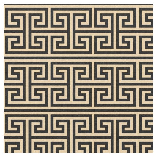 Griechischer Meander Key Square H Pattern Brown Stoff (Nahaufnahme)