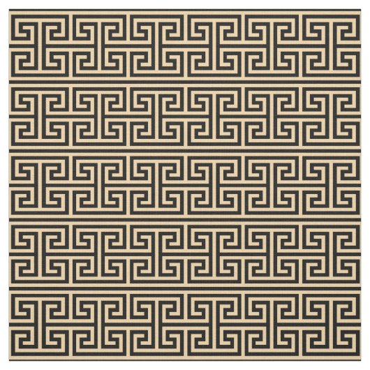 Griechischer Meander Key Square H Pattern Brown Stoff (Muster)