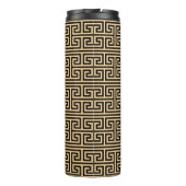 Griechischer Meander Key Square H Pattern Brown Thermosbecher (Rückseite)