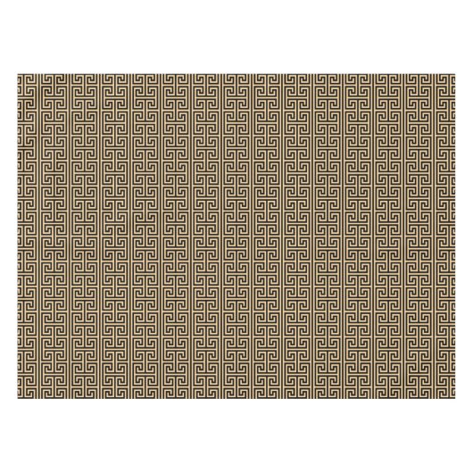Griechischer Meander Key Square H Pattern Brown Tischdecke (Vorderseite (Horizontal))