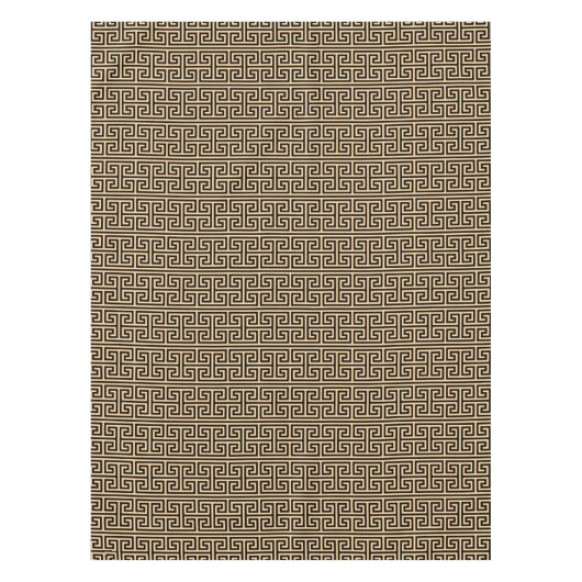 Griechischer Meander Key Square H Pattern Brown Tischdecke (Vorderseite)