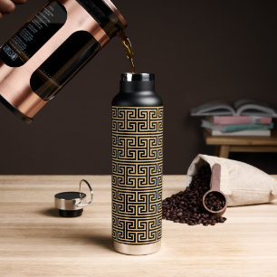 Griechischer Meander Key Square H Pattern Brown Trinkflasche