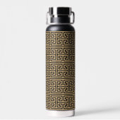 Griechischer Meander Key Square H Pattern Brown Trinkflasche (Rückseite)