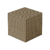 Griechischer Meander Key Square H Pattern Brown Würfel (Rückseite Schrägansicht)