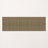 Griechischer Meander Key Square H Pattern Brown Yogamatte (Rückseite (Horizontal))