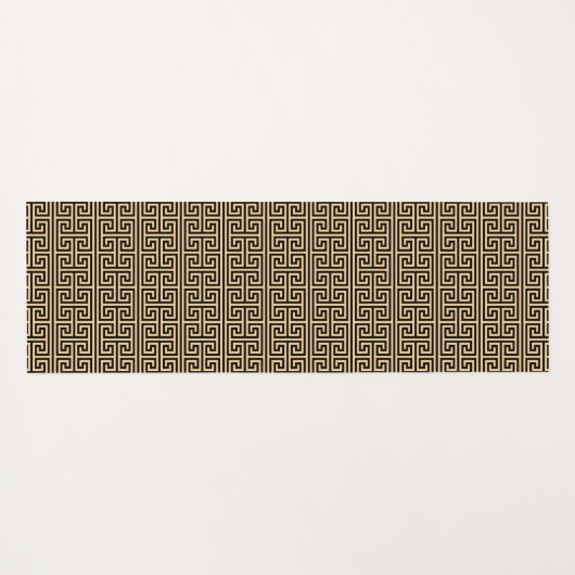 Griechischer Meander Key Square H Pattern Brown Yogamatte (Rückseite (Horizontal))