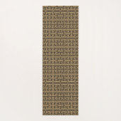 Griechischer Meander Key Square H Pattern Brown Yogamatte (Rückseite)