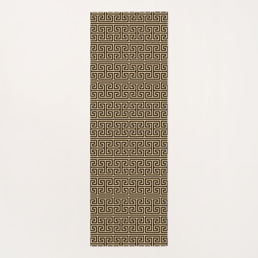 Griechischer Meander Key Square H Pattern Brown Yogamatte (Rückseite)