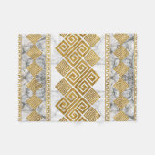 Griechischer Meander - Weißer Marmor und Gold der  Fleecedecke (Vorderseite (Horizontal))