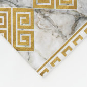 Griechischer Meander - Weißer Marmor und Gold der  Fleecedecke (Ecke)