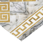 Griechischer Meander - Weißer Marmor und Gold der Kurzer Tischläufer (Ecke)