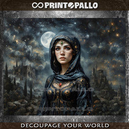 Griechischer Mythos: Nyx der Göttin der Nacht und  Seidenpapier