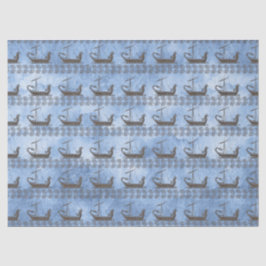 Griechischer Mythos Vintages Schiff Odyssey Blue D Seidenpapier