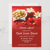 Griechischer Osterbaklava mit Eiern und Lilien lad Einladung (Vorderseite)