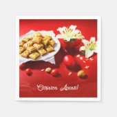 Griechischer Osterbaklava mit Eiern und Lilien lad Serviette (Vorderseite)