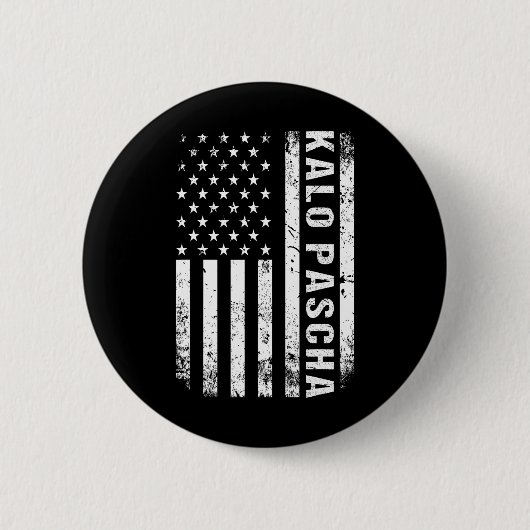 Griechischer Ostern Kalo Pascha Retro US Flag Grie Button (Vorderseite)