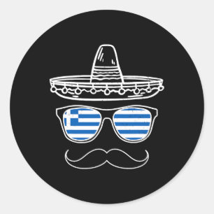 Griechischer Ostersonnenschirm Mexican Cinco De Ma Runder Aufkleber