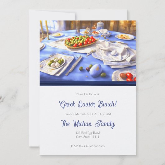Griechischer Ostertafel Einladung (Vorderseite)