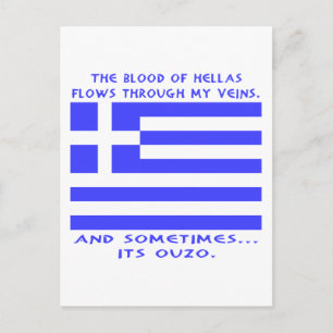 Griechischer Ouzo Postkarte