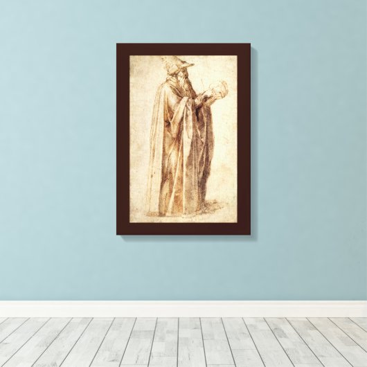 Griechischer Philosoph mit menschlichem Schädel vo Leinwanddruck (Insitu (Holzboden))