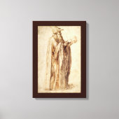 Griechischer Philosoph mit menschlichem Schädel vo Leinwanddruck (Vorderseite)