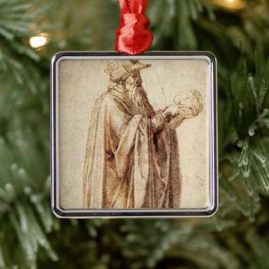 Griechischer Philosoph mit menschlichem Schädel vo Ornament Aus Metall (Baum)