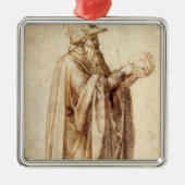 Griechischer Philosoph mit menschlichem Schädel vo Ornament Aus Metall (Vorne)