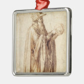 Griechischer Philosoph mit menschlichem Schädel vo Ornament Aus Metall (Links)