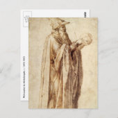 Griechischer Philosoph mit menschlichem Schädel vo Postkarte (Vorne/Hinten)