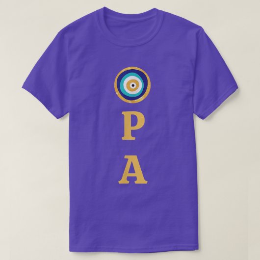 Griechischer Pride Opa Evil Eye Curse Protection T-Shirt (Design vorne)