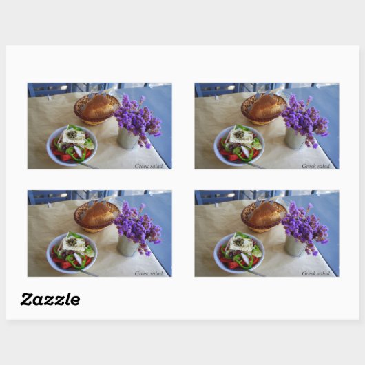 Griechischer Salat Rechteckiger Aufkleber (Blatt)