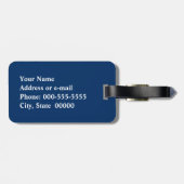 Griechischer Schlüssel, blau und weiß Gepäckanhänger (Rückseite horizontal)