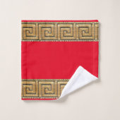 Griechischer Schlüssel des Lebensmeiers Symbol Gol Badhandtuch Set (Waschlappen)