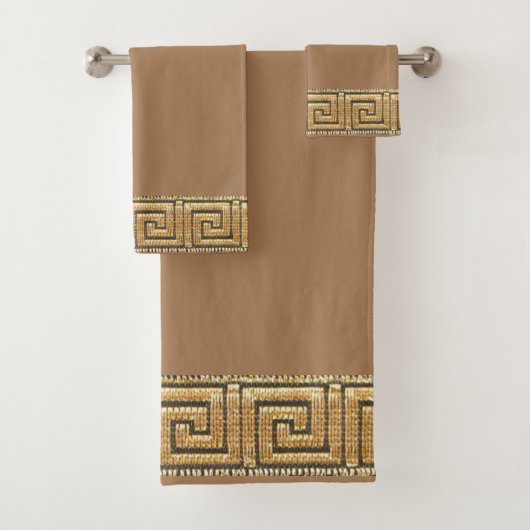 Griechischer Schlüssel des Lebensmeiers Symbol Gol Badhandtuch Set (Insitu)