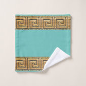 Griechischer Schlüssel des Lebensmeiers Symbol Gol Badhandtuch Set (Waschlappen)