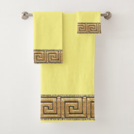 Griechischer Schlüssel des Lebensmeiers Symbol Gol Badhandtuch Set