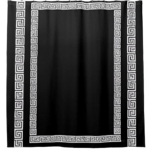 Griechischer Schlüssel - Design  Schwarz Duschvorh Duschvorhang