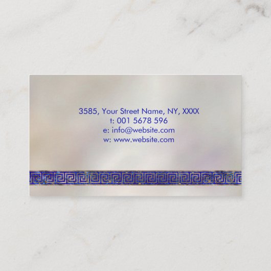 Griechischer Schlüssel - griechische Windung - Visitenkarte (Rückseite)