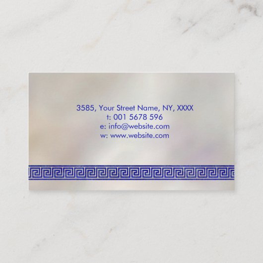 Griechischer Schlüssel - griechischer Mäander - La Visitenkarte (Rückseite)