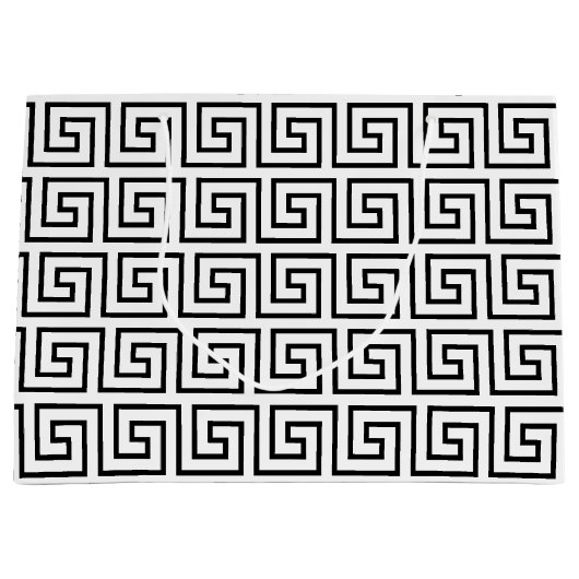 Griechischer Schlüssel Große Geschenktüte (Vorderseite)