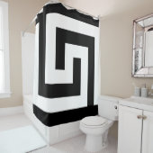Griechischer Schlüssel in der Schwarz-weißen Neuze Duschvorhang (Beispiel)