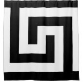 Griechischer Schlüssel in der Schwarz-weißen Neuze Duschvorhang (Vorderseite)