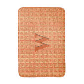 Griechischer Schlüssel, Mandarinorange Badematte (Vorderseite Vertikal)