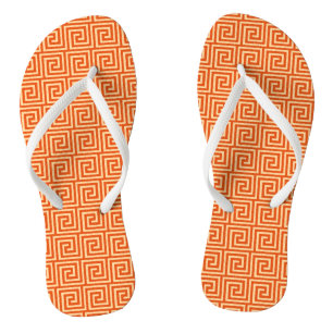 Griechischer Schlüssel, Mandarinorange Badesandalen