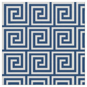 Griechischer Schlüssel, Marineblau und Weiß Stoff (Nahaufnahme)